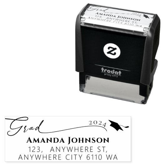 Abschluss für einfache Graduate Address Permastempel (Beispiel)