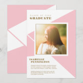 Abschluss für einfache rosa Farbblockdreiecke Ankündigung (Vorne/Hinten)