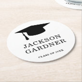 Abschluss für einfache Schwarz-Weiß-Motherboards Runder Pappuntersetzer (Angewinkelt)