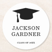 Abschluss für einfache Schwarz-Weiß-Motherboards Runder Pappuntersetzer (Vorderseite)