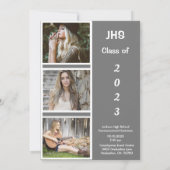 Abschluss für einfachen FotoCollage Grad Ankündigung (Rückseite)