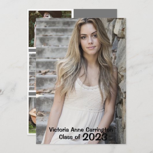 Abschluss für einfachen FotoCollage Grad Ankündigung (Vorne/Hinten)