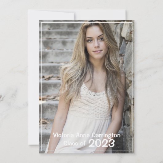 Abschluss für einfachen FotoCollage Grad Ankündigung (Rückseite)
