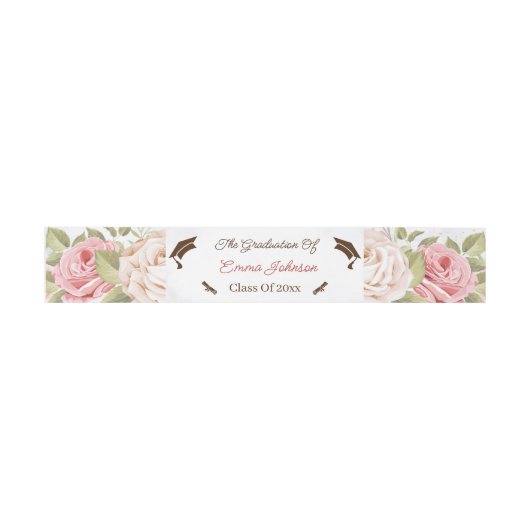 Abschluss für Elegante Rose Blume Einladungsbanderole (Flach)