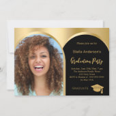 Abschluss für Foto-Bogenschiessen aus Schwarzgold Einladung (Vorderseite)