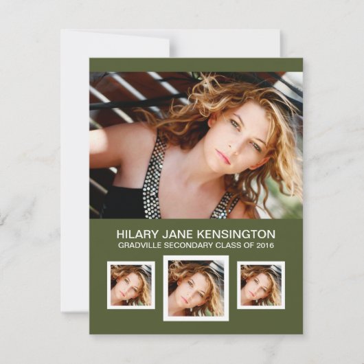 Abschluss für Foto in allen Farben Einladung (Vorderseite)