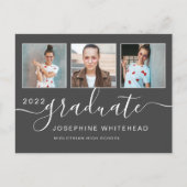 Abschluss für Fotomaterial Minimal dunkelgrau Postkarte (Vorderseite)