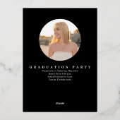 Abschluss für Fotovorlagen mit Gold Script Folieneinladung (Rückseite)