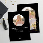 Abschluss für Fotovorlagen mit Gold Script Folieneinladung