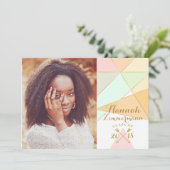 Abschluss für geometrisches Foto Einladung (Stehend Vorderseite)