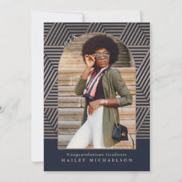 Abschluss für geometrisches Foto für Navy und Taup Einladung