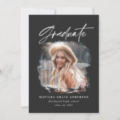 Abschluss für geometrisches Foto, schwarz und weiß Ankündigung (Vorderseite)