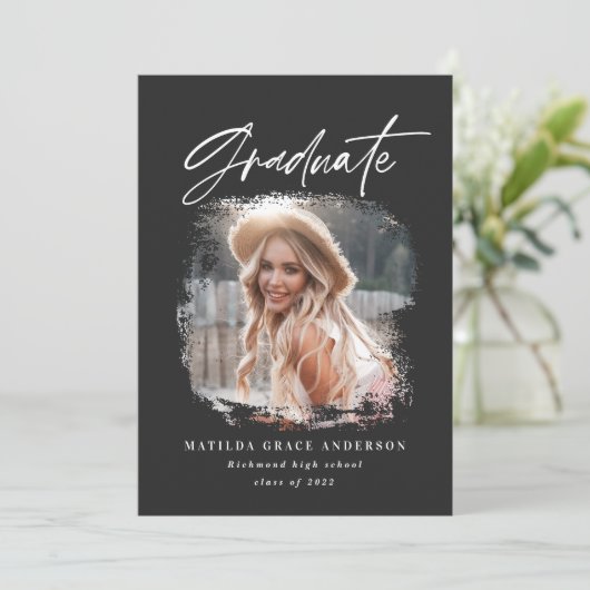 Abschluss für geometrisches Foto, schwarz und weiß Ankündigung (Stehend Vorderseite)