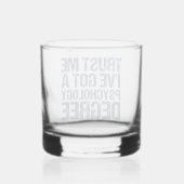 Abschluss für Gewohnheitspsychologie, Funny Psycho Whiskyglas (Rückseite)