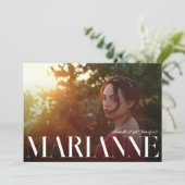 Abschluss für große Serienname-Foto Einladung (Stehend Vorderseite)