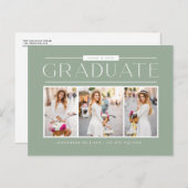 Abschluss für grüne Typografie Postkarte (Vorne/Hinten)