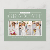 Abschluss für grüne Typografie Postkarte (Vorderseite)