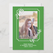 Abschluss für grünes und weißes Foto Einladung (Vorderseite)