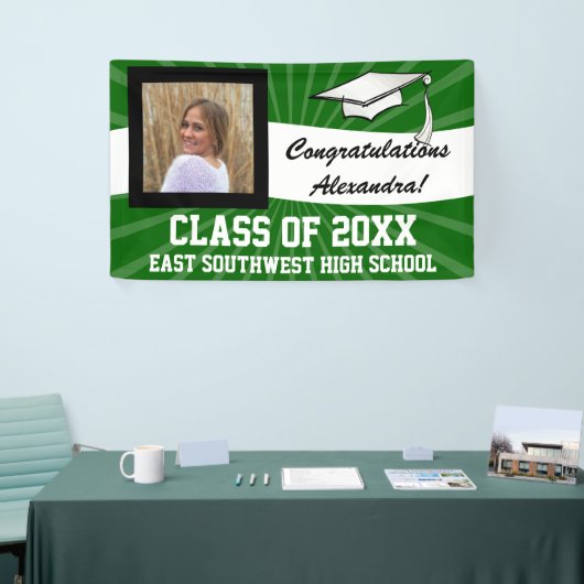 Abschluss für grünes Weißes Foto Banner (Messeveranstaltung)