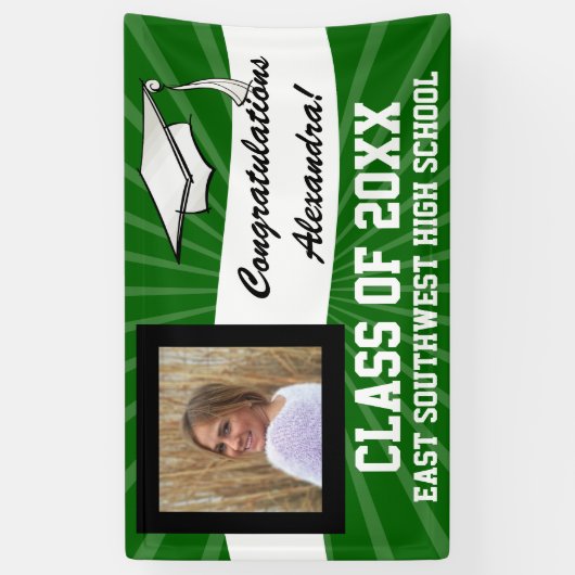 Abschluss für grünes Weißes Foto Banner (Vertikal)