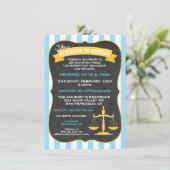 Abschluss für Jurastudien Einladung Summons (Stehend Vorderseite)