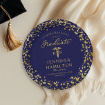 Abschluss für Krankenpfleger Elegante Gold Blue Pappteller<br><div class="desc">Machen Sie mit dieser modernen Suite Ihre Abschlussfeier 2025 unvergesslich. Mit goldenen Konfetti auf blauem Hintergrund und eleganter Kalligraphie, erweckt es perfekt die Brillanz Ihres Erfolges. Das Design kann auf Ihre spezifischen Bedürfnisse und Wünsche zugeschnitten werden. Wenn Sie Farbänderungen, Designänderungen oder zusätzliche Elemente benötigen, sollten Sie sich an uns wenden....</div>