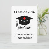 Abschluss für Krankenversicherung Einladung (Stehend Vorderseite)