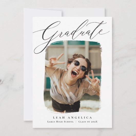 Abschluss für künstlerisches Gerahmtes Foto Einlad Ankündigung (Vorderseite)