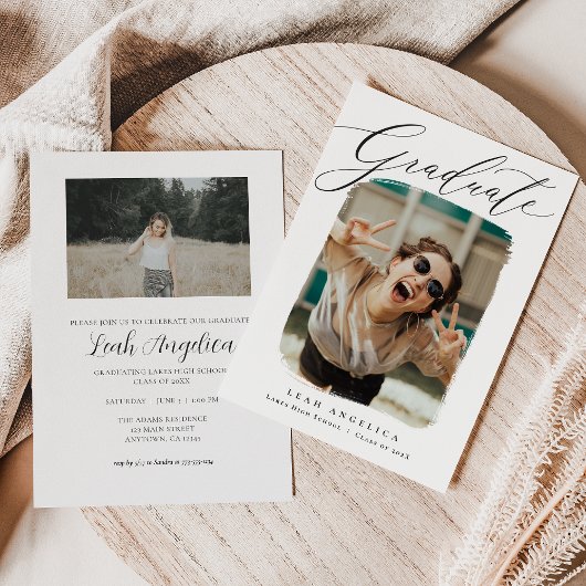 Abschluss für künstlerisches Gerahmtes Foto Einlad Ankündigung