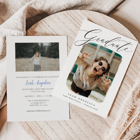 Abschluss für künstlerisches Gerahmtes Foto Einlad Ankündigung