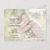 Abschluss für lässiges Skript-Foto Save the Date Postkarte (Rückseite)