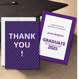 Abschluss für lila Streifen Dankeskarte