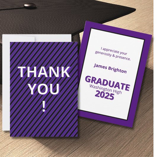 Abschluss für lila Streifen Dankeskarte