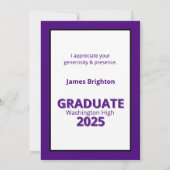 Abschluss für lila Streifen Dankeskarte (Rückseite)