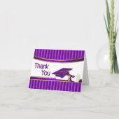 Abschluss für lila und goldene Streifen Vielen Dan Dankeskarte (Vorderseite)