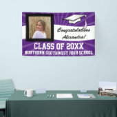 Abschluss für lila Weißes Foto Banner (Messeveranstaltung)