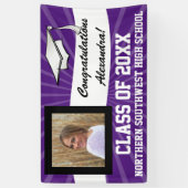 Abschluss für lila Weißes Foto Banner (Vertikal)