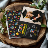 Abschluss für Mädchen mit Foto Einladung