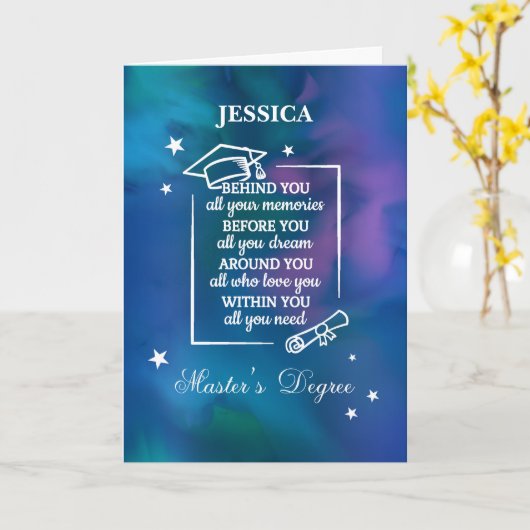 Abschluss für Master-Abschluss Karte (Gelbe Blume)