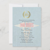 Abschluss für Medizin und Krankenpflege Blue Linen Einladung (Vorderseite)