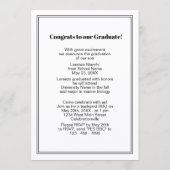 Abschluss für Minimalistische Schwarz-Weiß-Glückwü Ankündigung (Rückseite)