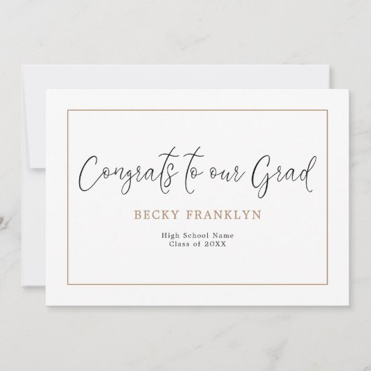 Abschluss für Minimalistische Skriptzeilen Ankündigung (Vorderseite)