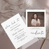 Abschluss für Minimalistisches Foto in Schwarzweiß Einladung