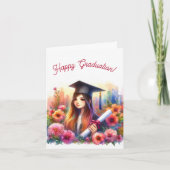 Abschluss für Mittelschüler und High School Girl H Karte (Vorderseite)