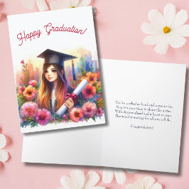 Abschluss für Mittelschüler und High School Girl H Karte