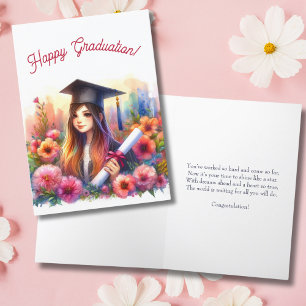 Abschluss für Mittelschüler und High School Girl H Karte