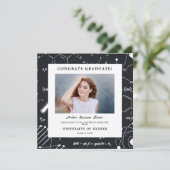 Abschluss für moderne Chemie-Hintergrundelemente Einladung (Stehend Vorderseite)