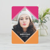 Abschluss für moderne geometrische Farbblöcke Einladung (Stehend Vorderseite)