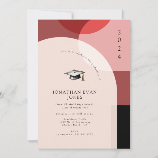 Abschluss für moderne geometrische Fotos Einladung (Vorderseite)