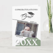 Abschluss für moderne geometrische grüne Graduate Karte (Vorderseite)